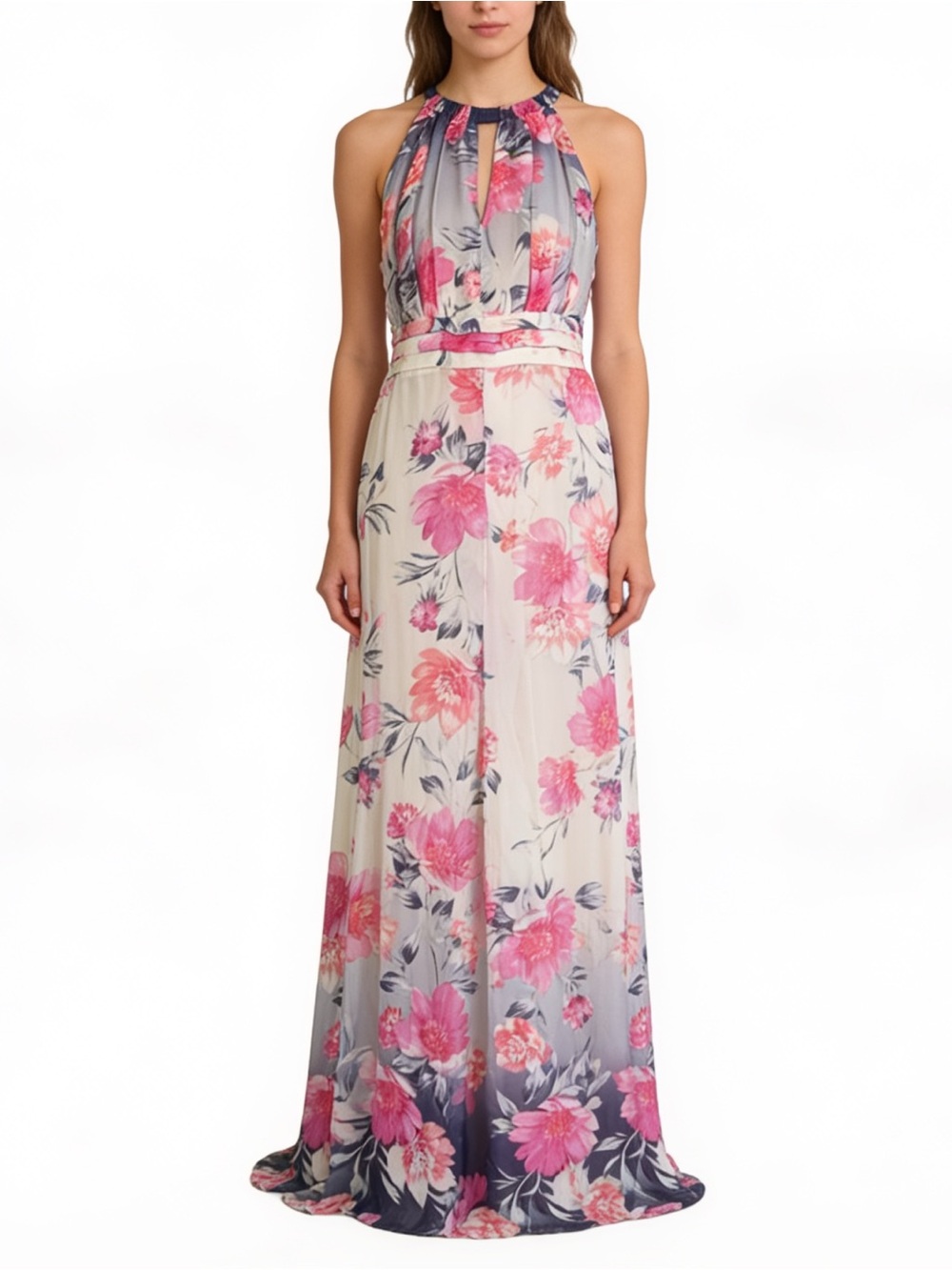 Soho Apparel LTD vibrant floral halter maxi dress, flawless condition size 8P